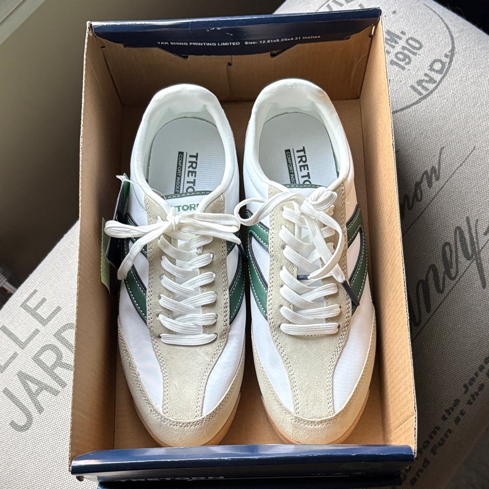 Tretorn Kristine Women's White and Green Casual Sneakers - Picture 2 of 7